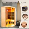 2-3 Person Low EMF FAR Infrared Sauna, Hemlock 2 Door Luxury Toughened Glass Indoor Saunas For The Home, 1520w, App & LCD 3
