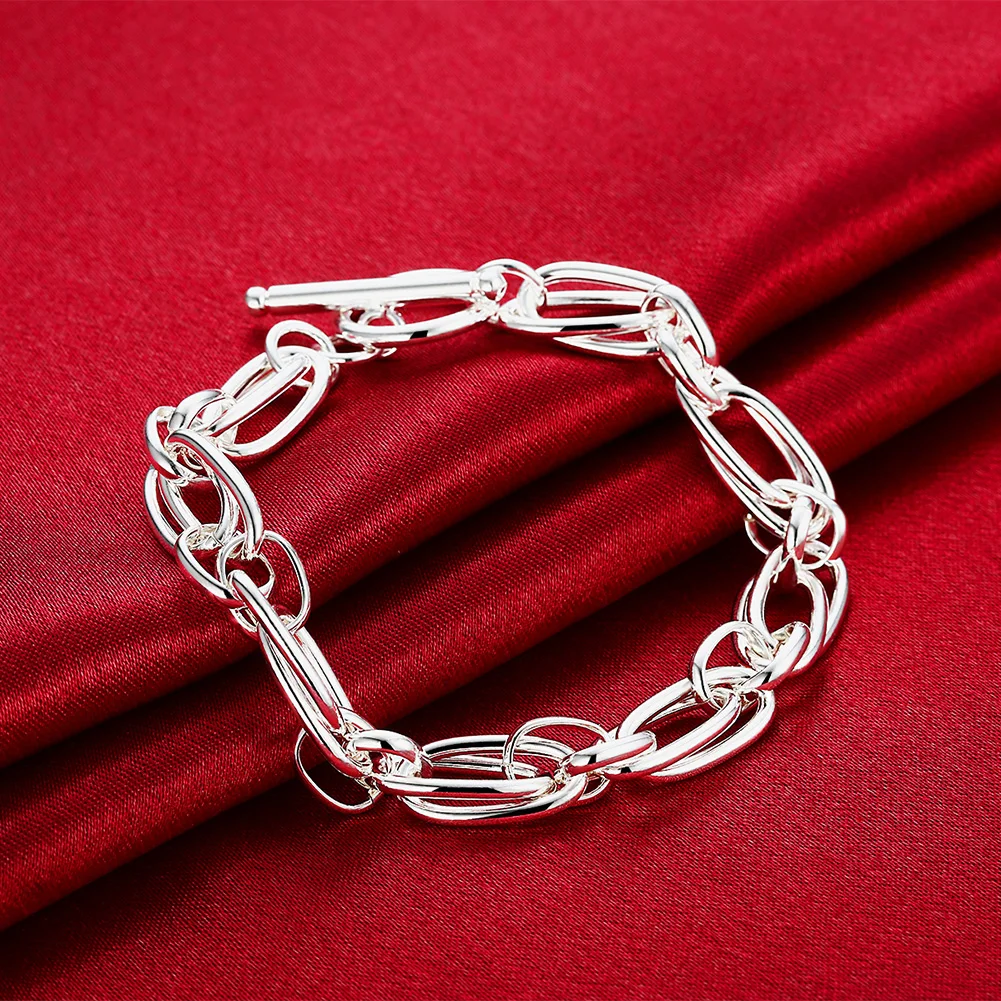 Charms fine creative circle chain fashion 925 Sterling silver Bracelet for woman noble jewelry Wedding party lady Holiday gifts