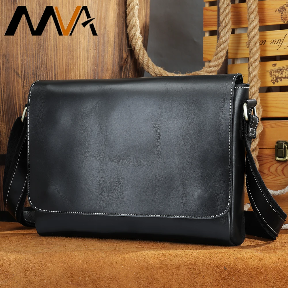 

MVA Vintage Genuine Leather Messenger Bag men Leather Shoulder Bag Men Crossbody Bag Male Sling Leisure Bags Tote Handbag