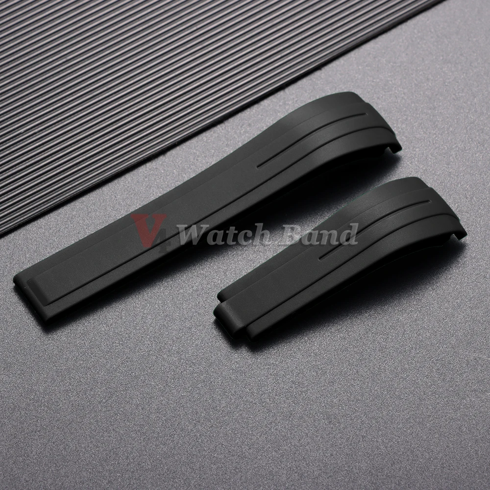 Curved Silicone Rubber Sport Watch Strap Bracelet