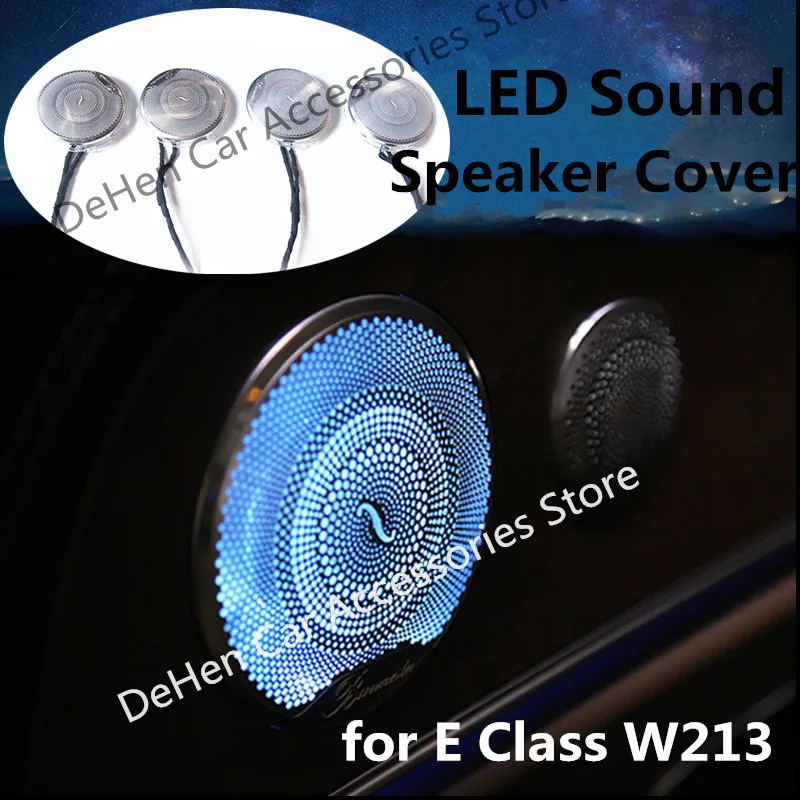

For Mercedes Benz E Class W213 2016-2020 LED Audio Sound Speaker Cover 64 Colors Trim Cover Case Emblem Cover 4Pcs/Set