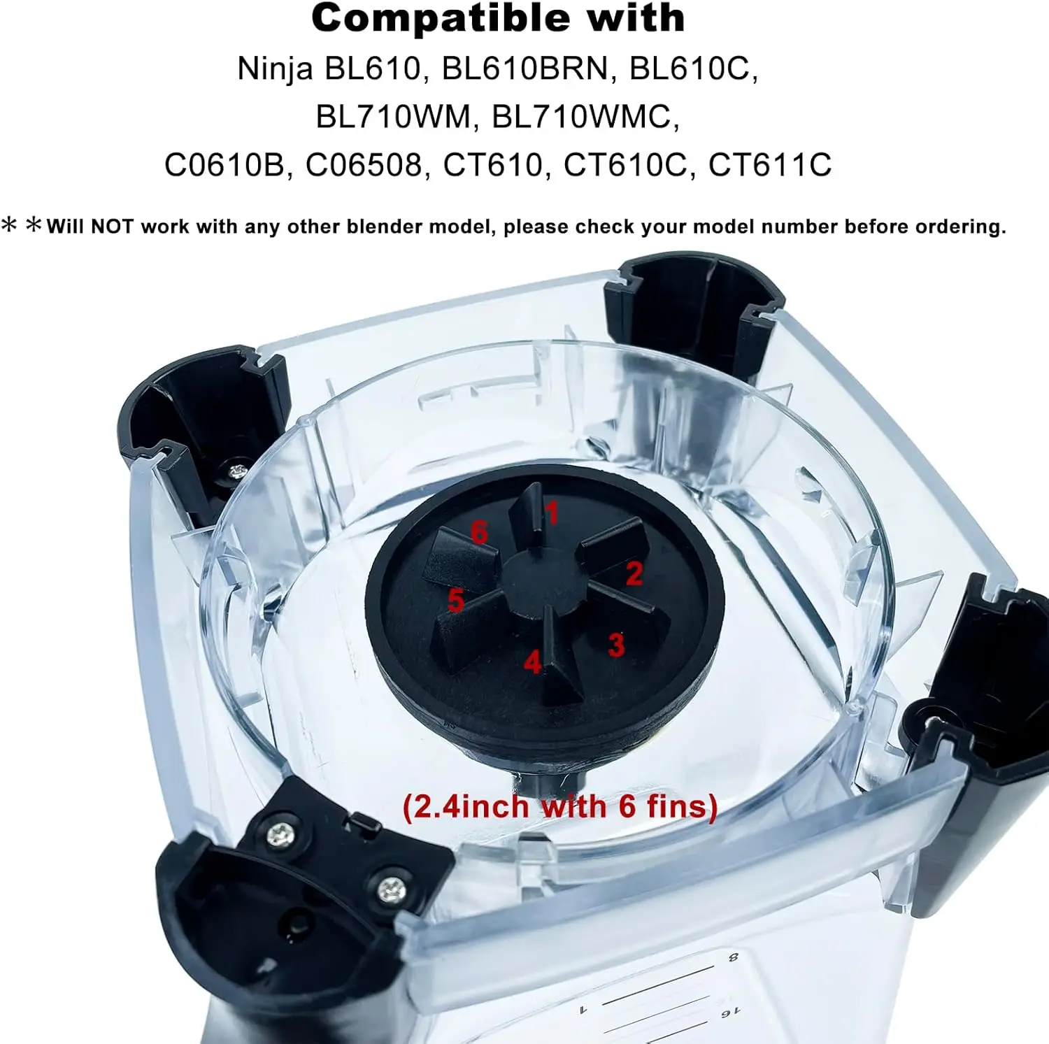닌자 블렌더 72온스 피처 BL610 BL660 BN750 드라이버 클러치 및 드라이브 핀 스터드 교체 부품용 자 컵 커플링