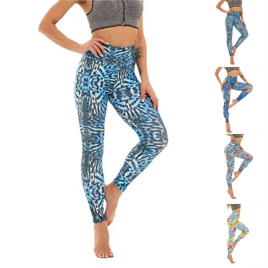 Tie Dye Yoga Pants Women's High Waist Hip Lift Fitness Running Outerwear