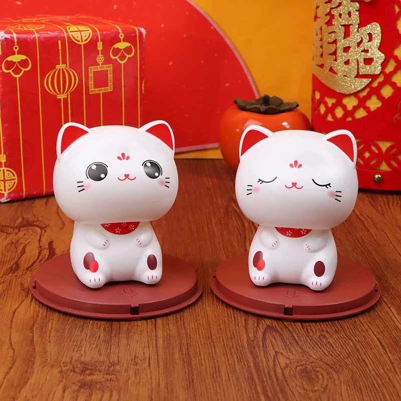 Set De 5 Figuras De Gato Maneki Neko De Porcelana - Decoración Kawaii Para Hogar, Escritorio O Coche, Regalo De La Suerte