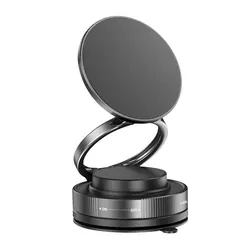 Foldable 360° Adjustable Car Phone Holder with Vacuum Suction (Black)