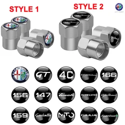 4PCS Stylish Car Tire Valve Caps Dust Covers - Premium Car Accessories - Giulia (4PCS Silver)