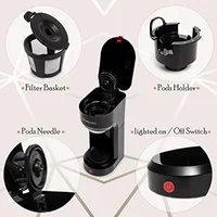 2 in 1 Coffee Brewer, Single Serve and K Cup Compatible & Ground Coffee,Compact Size Mini Coffee Maker | USA | NEW 2