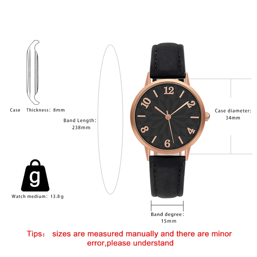 Fashion Women's Watch Leather Strap Wristwatch Quartz Watches For Women Clock Gift Reloj Mujer relogios feminino 6