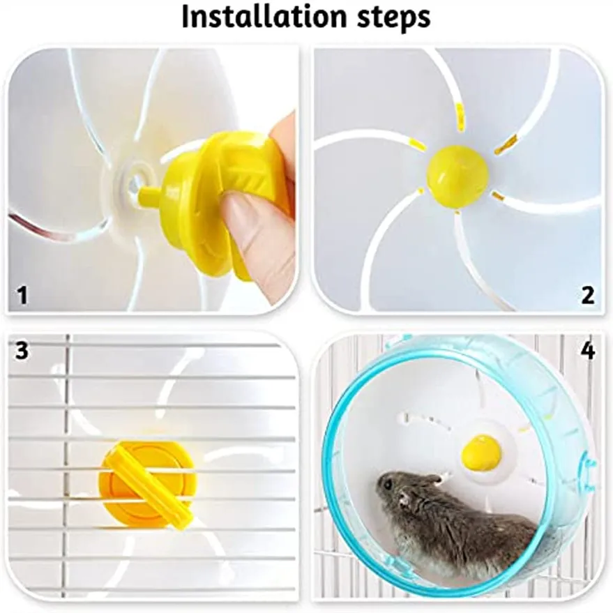 Hamster Running Disc Toy Silent Rotatory Jogging Wheel Small Pets Sports Cage Accessories 3 Size