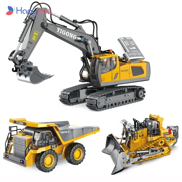 2.4Ghz 6 canali 1:24 RC escavatore giocattolo RC ingegneria auto lega e  escavatore in plastica RTR per regalo di natale per bambini - AliExpress