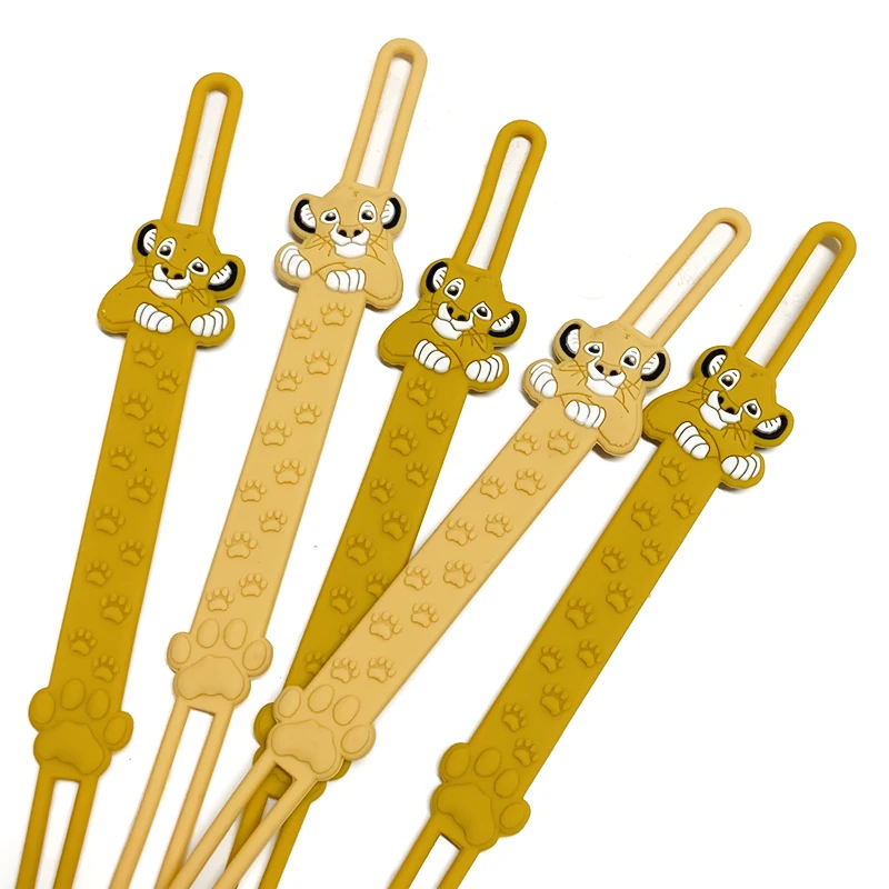Baby Disney The Lion King Cartoon Silicone Beads Pacifier Chain Teether Nursing Toys Nipple Dummy Holder Chains 5pcs