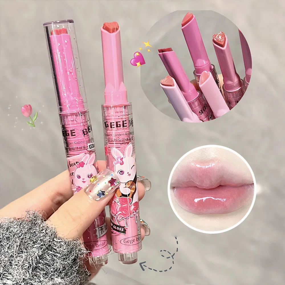 Lip Gloss Solid Lip Gloss Gege Bear Garden Pink Rabbit Moisturizing Watery Colored Lip Balm Tender Lipstick Set