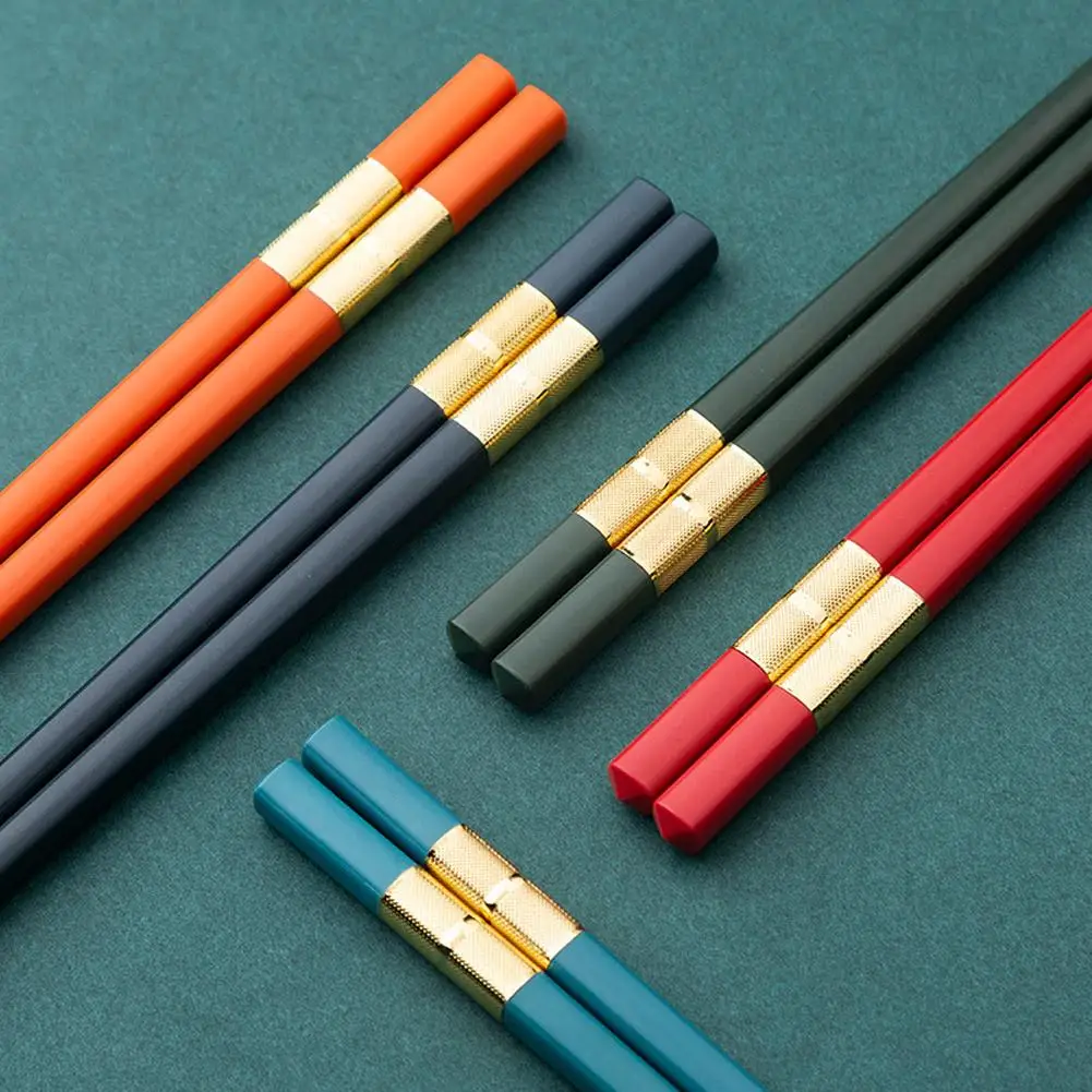 

5 Pairs Alloy Chopsticks Set Tableware Chinese Korean Japanese Chopsticks Food Sushi Sticks Palillos Chinos Kitchen Accessories