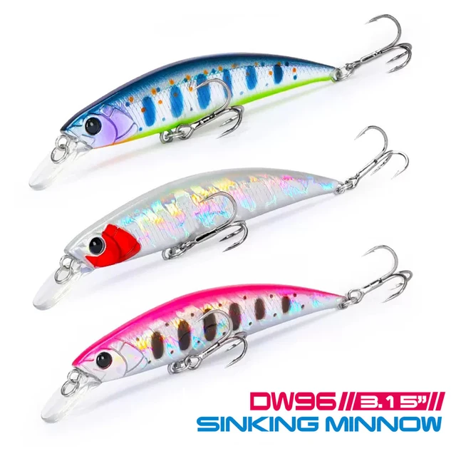 TSURINOYA DW96 80mm 12g Sinking Minnow Fishing Lure Large Trout