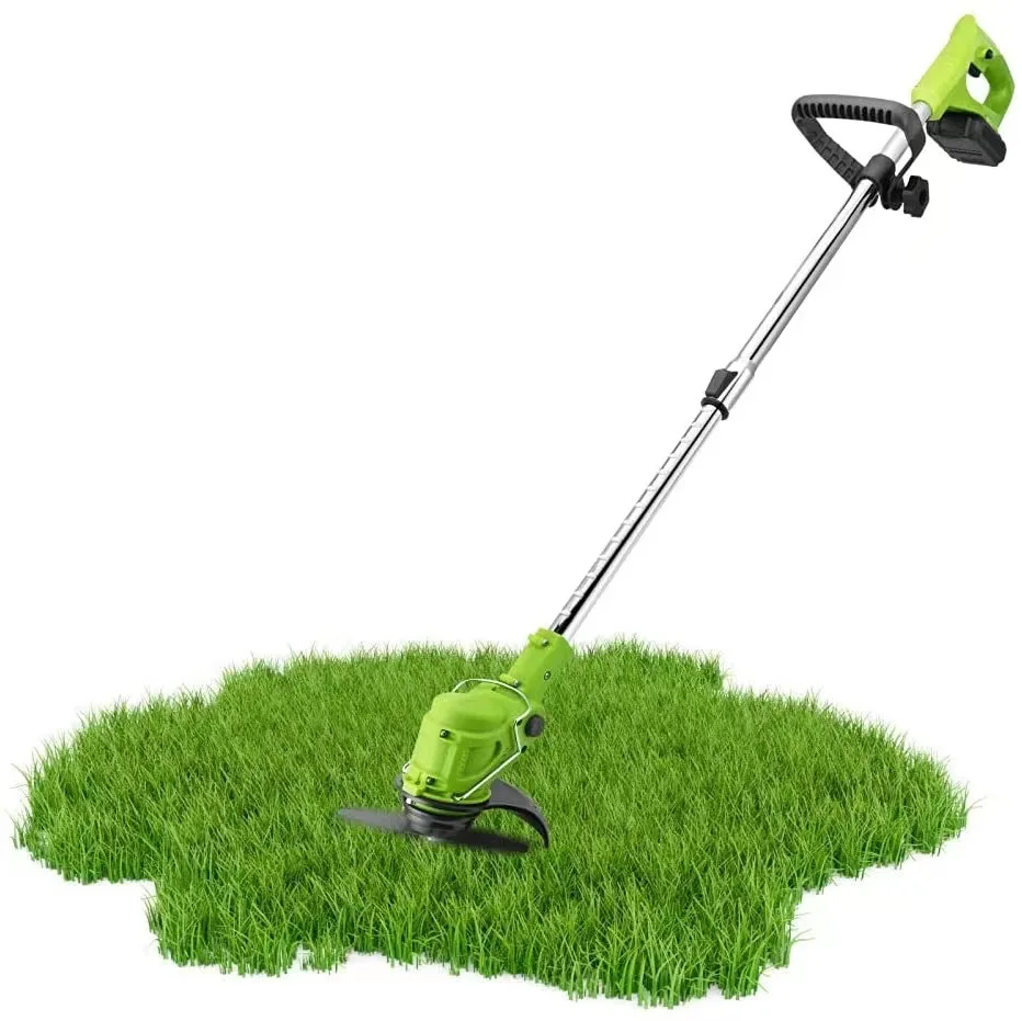 24v 850w Double Wheel Electric Lawn Mower Cordless Grass Trimmer Liion Battery Adjustable
