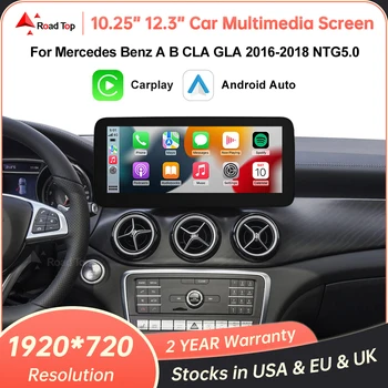 RoadTop inalámbrico CarPlay Android Auto pantalla Multimedia para mercedes-benz CLA GLA Clase A W176 2016-2018 NTG5.0 pantalla táctil 1