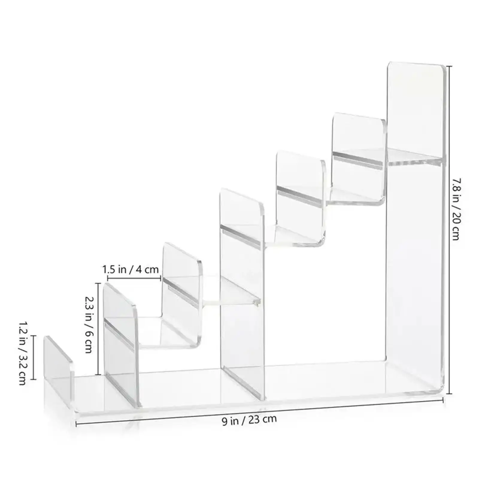 Acrylic Display Riser Decoration Transparent Step Display Collectibles Display Shelf for Glasses Purse Wallet Jewelry Cosmetic
