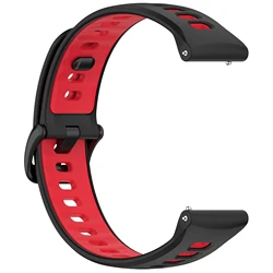 Sports Silicone Watch Strap - Premium Wristband Bracelet - 22mm width strap (Black red)