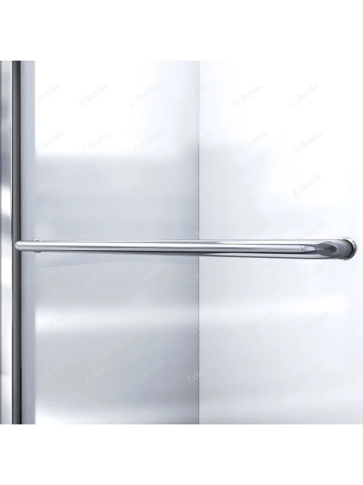 Half frameless sliding shower door, transparent glass 6mm thick tempered glass 6