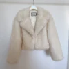 Neo Mint Luxury Brand Runway Fashion Yellow Gradient Cropped Fluffy Fur Jacket Coat Women Winter Thicken Faux Fox Fur Outerwear 6