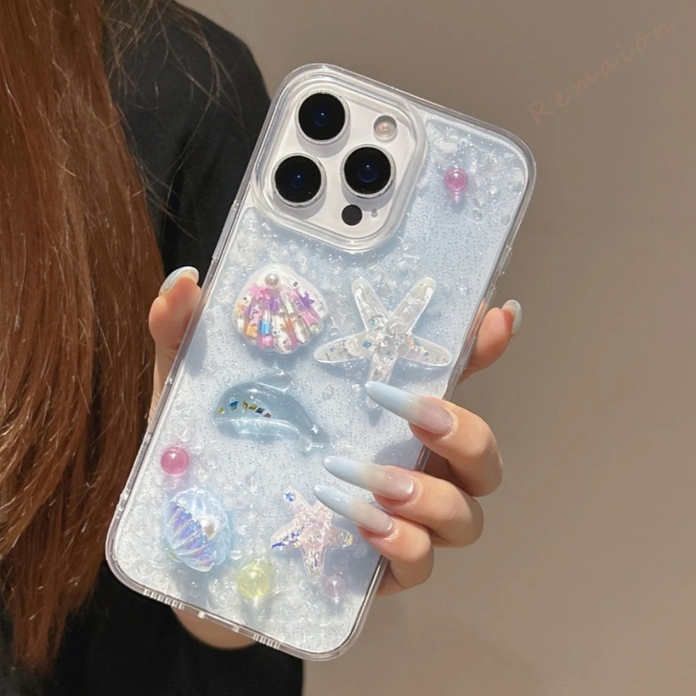 Bling Bling Starfish Shockproof Glitter 3D Cute Phone Case