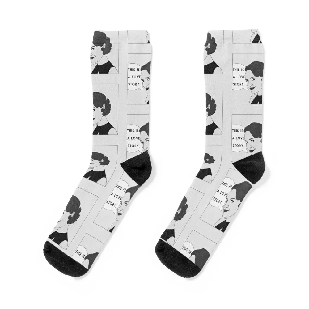 Fleabag This is a Love Story Comic Illustration Socks Compression stockings men socks cotton high quality Socks Men Women's it s a love story led