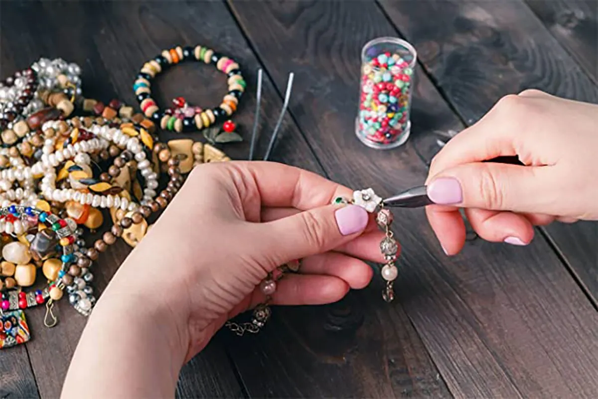 Jewelry Making Kit: Gold & Silver Jump Rings and Lobster Clasps with Pliers, 1200-Piece Set