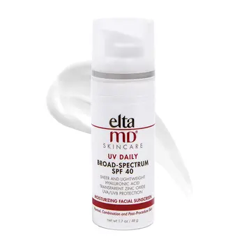 Elta MD UV 데일리 SPF 40 /46 자외선 차단 모이스처라이저, 얼굴 히알루론산 넓은 스펙트럼 수화 선스크린 로션, 기름지지 않음