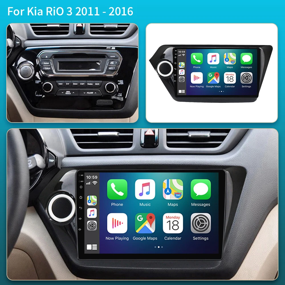 Reproductor multimedia de radio para coche Android 16 de 2 din para Kia RIO 3 4 Rio 2010- 2018 Autoraido Carplay Unidad central Gps estéreo 5G DSP 2
