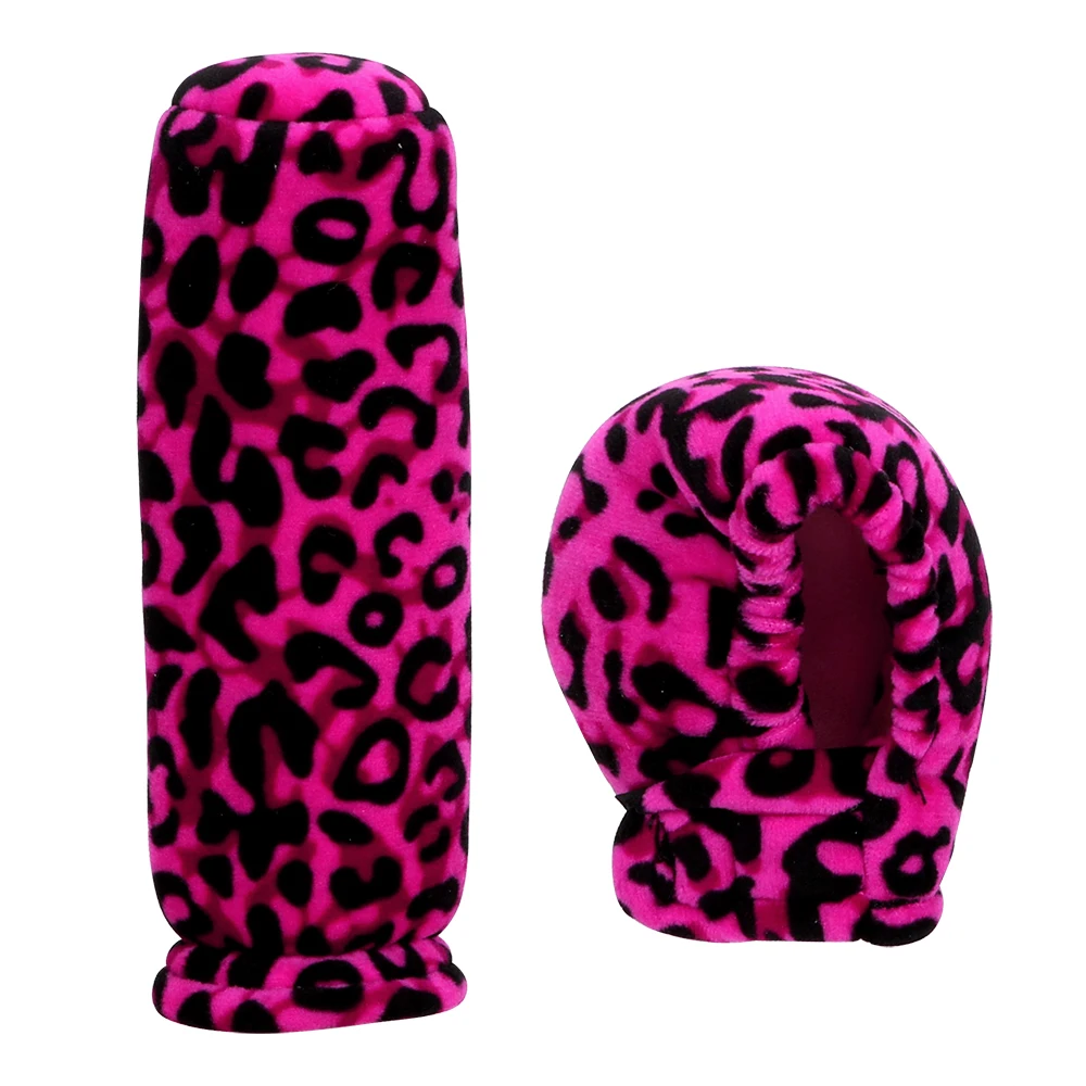 Leopard Plush Handbrake Grips Car Gear Shift Collars Anti-Slip Car-styling Universal Interior Accessories car interior accessories