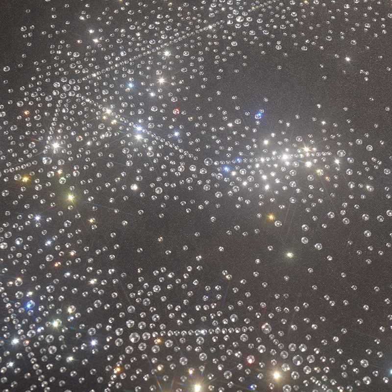 반짝이는 화이트 스타더스트 라인스톤 핫픽스 전사지 24.9x33.9cm 로맨틱 홈 데코 탑스 가방 반짝이는 공예 재료