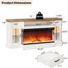 Fireplace TV Stand with 40" Electric Fireplace for 80" TV, 70" Fireplace Entertainment Center TV Consoles for Living Room, White 2
