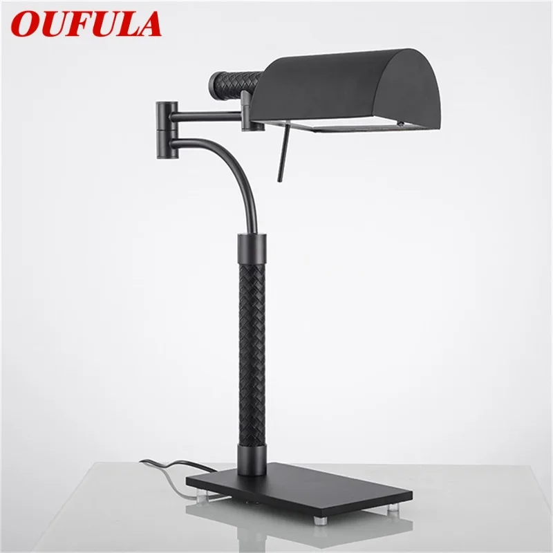 

OUFULA Black Table Lamp American Style Luxury Creative LED Bedside Desk Light for Home Living Room Hotel Decor