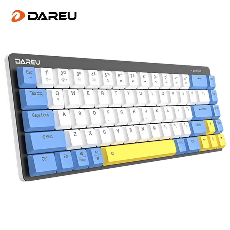 DAREU 68 Keys Mechanical Keyboard Mini Portable 60% Dual-mode KB Wired Bluetooth 5.1 Ergonomic Short Shaft Keyboards for Office pc keyboard