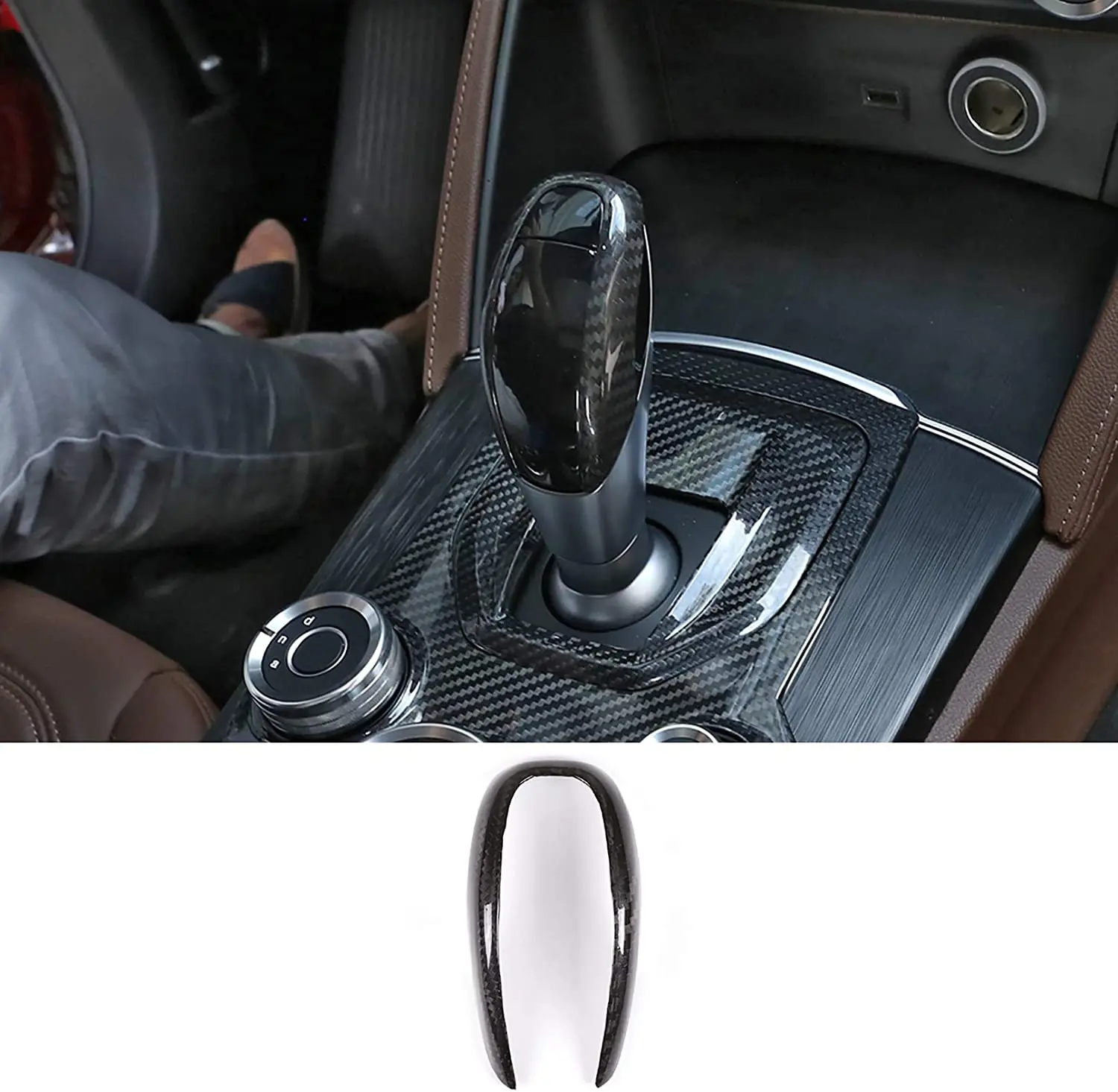 

Real Carbon Fiber for Alfa Romeo Giulia Stelvio 2016-2019 Gear Shift Head Cover