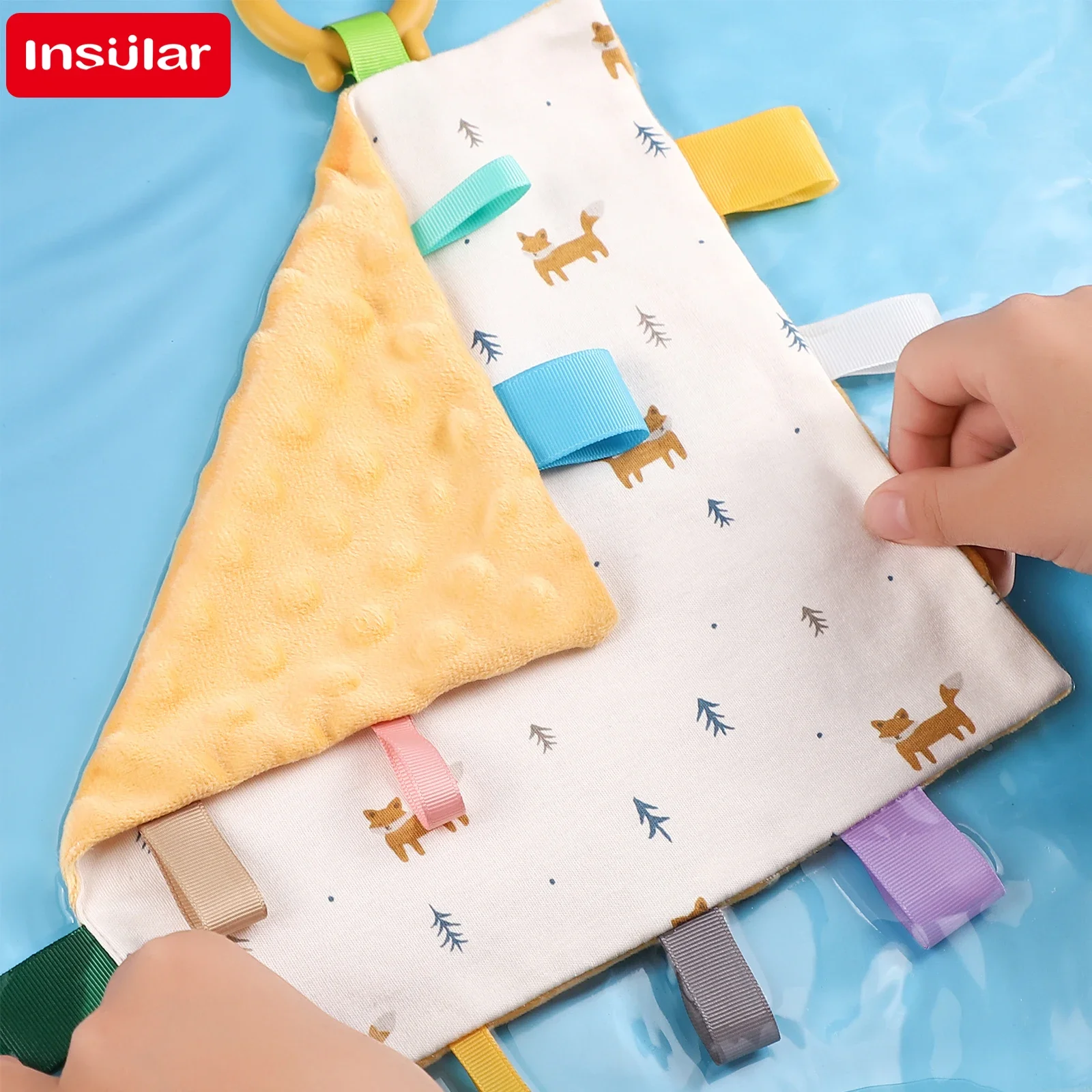 Baby Towel Appease Towel Security Tags Blanket Soothing Sensory Comforter Handkerchief Newborn Toddlers