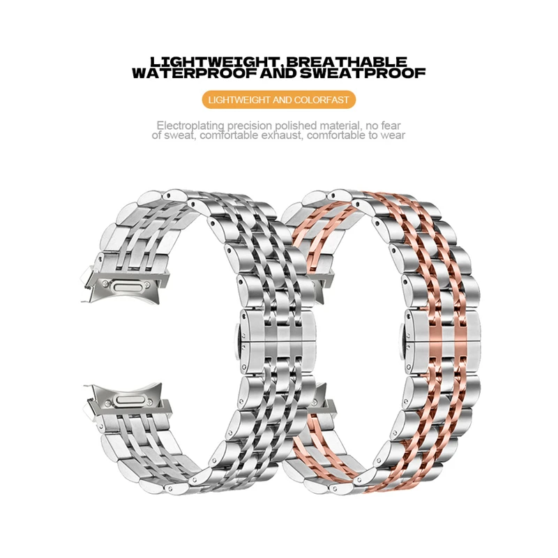 Sleek Stainless Steel Quick Fit Watch Strap - Premium Metal Bracelet Design