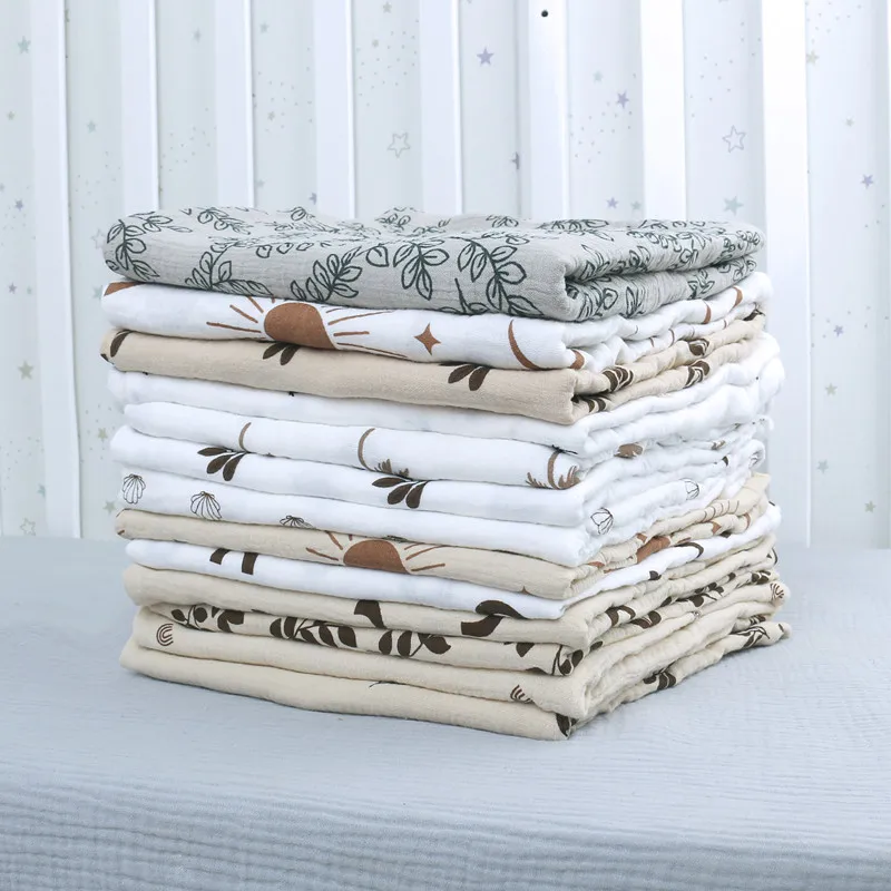 Cotton Gauze Muslin Baby Blanket Swaddle Wrap Kids Bath Towel