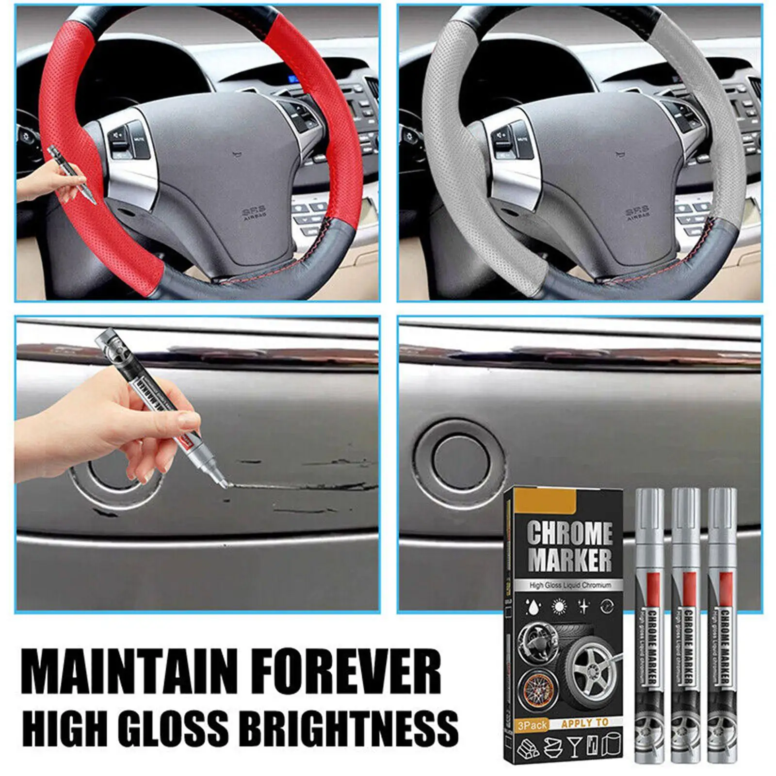 Waterproof Chrome Paint Marker for Car Wheel Repair