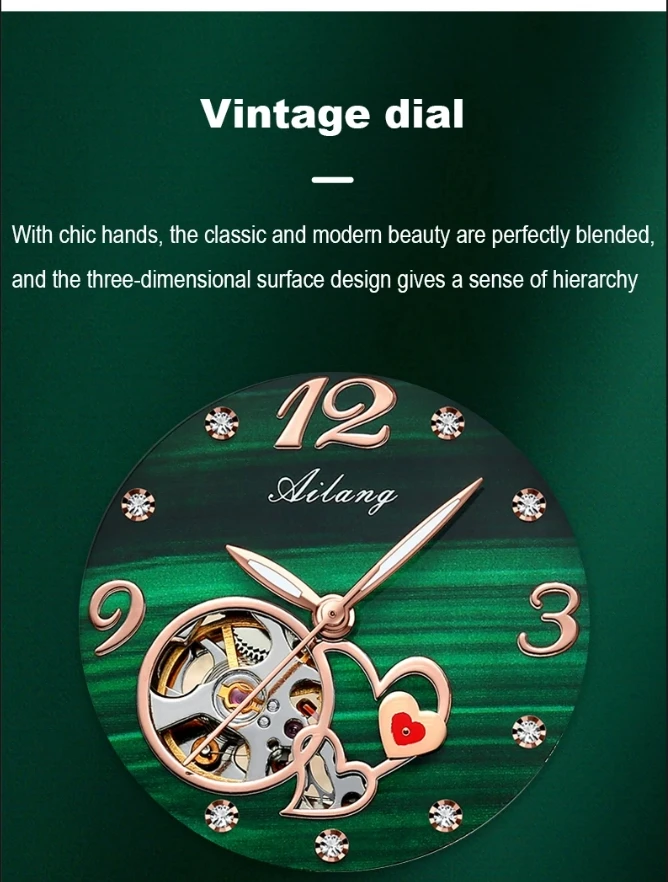 Luxus Automatische Skelett Mechanische Uhr Damen Uhr Hochwertige Wasserdichte Diamant Grüne Uhr Leuchtende Uhr_voghion.com