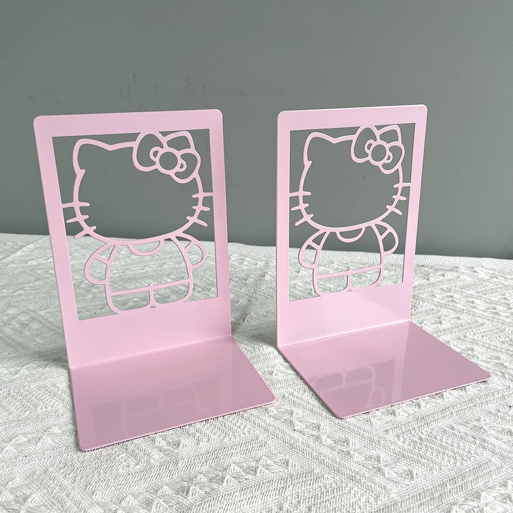 1pc Hello Kitty Book End Pink Heavy Duty Bookends Metal Bookend Office Supplies for Book Lovers Book Rack Home Office Book Stand 4
