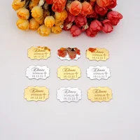 30pcs Baptism สติกเกอร์ขนาดเล็กที่กําหนดเองชื่อกระจกอะคริลิคส่วนบุคคลวันเกิด New Born เพศเปิดเผย Baby Shower สําหรับ DIY Decor 5