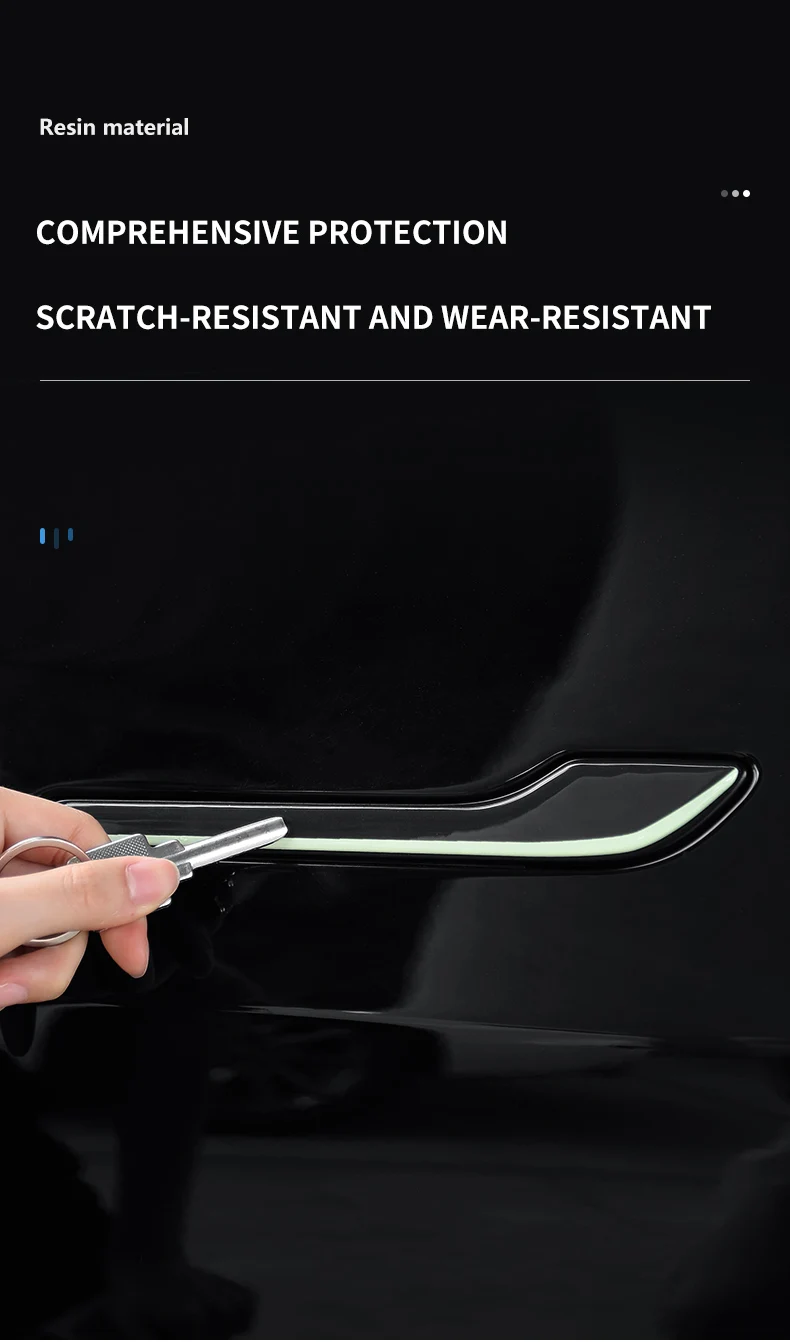 4pcs car door handle sticker For tesla model 3/model y 2021-2024 2025 Luminous d
