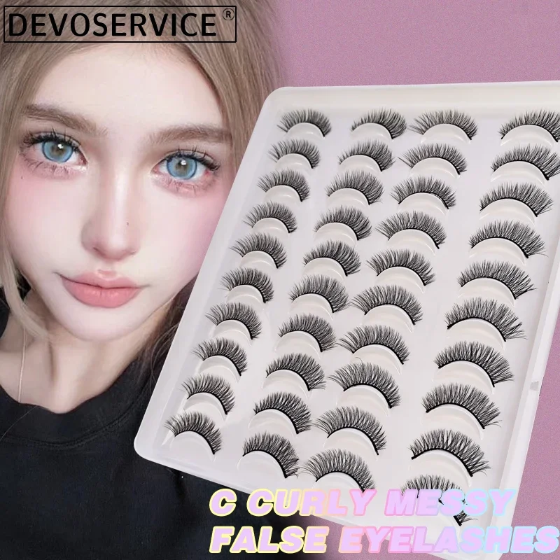 20 Pairs Classics Natural Long 3D Mink Lashes Soft Fluffy Fake Lashes Makeup Tool Russia Strip Eyelash Extension Maquiagem