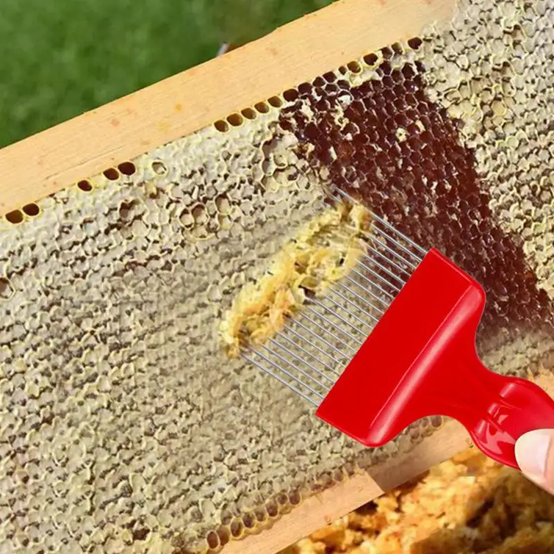 Beekeeping Tools 18 Pin Bee honey Forks Straight Needles Uncapping Forks handle Stainless Steel Honey Sparse Rake Shovel Comb