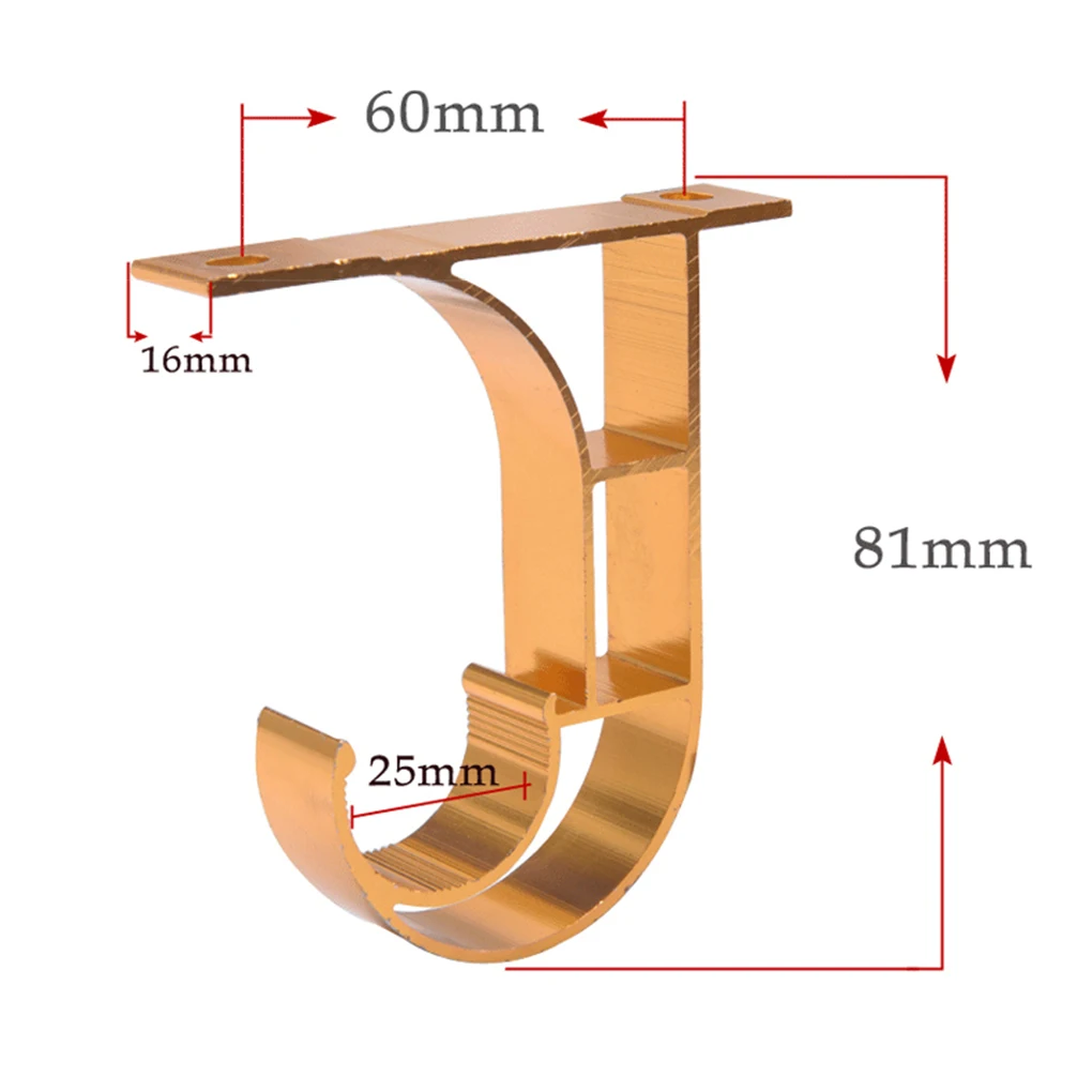 Roman Rod Aluminium Alloy Holder Curtain Rod Accessories Universally Top Mounting Side-install Thicken Bracket