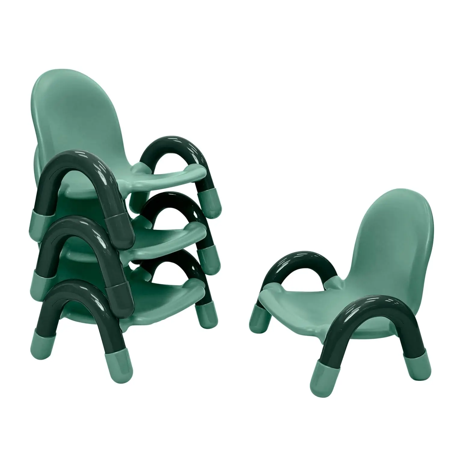 Angeles Baseline 5" Child Chair, Teal Green, 4 Pack, Stackable Ergonomic Seating Solution for Classrooms and Homeschools