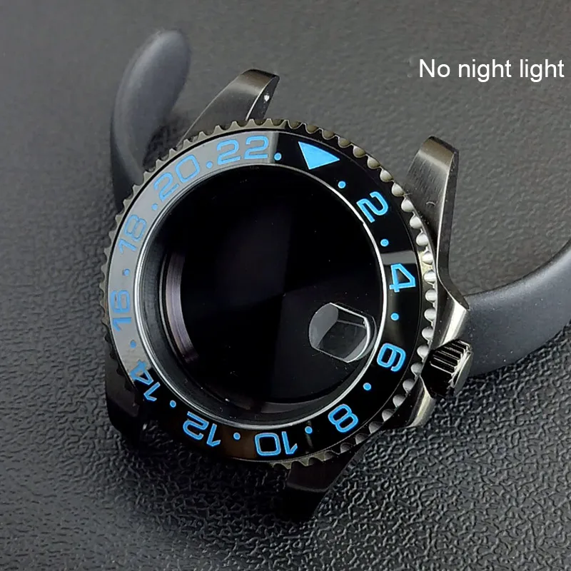 40MM Sapphire Glass GMT Bidirectional Rotation Watch Case with Accessories