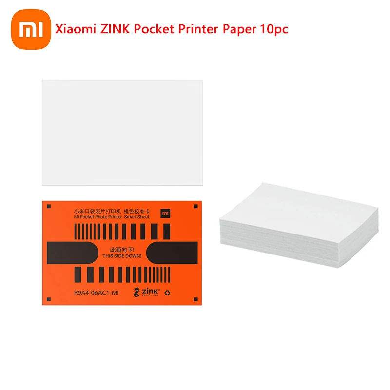 10pc Xiaomi ZINK Pocket Printer Paper Self adhesive Photo For 3 inch
