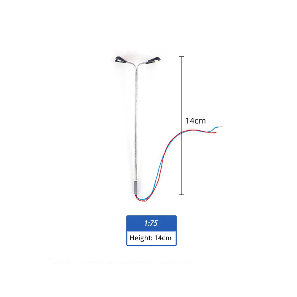 HO 체중계 미니어처 가로등 모델 철도 건축 램프 포스트, DIY LED 싱글, 2, 4 헤드 기차 레이아웃 램프, 1:75, 3V, 10 개